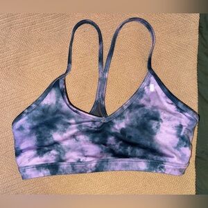 NOBULL Purple and Black Tie-Dye Sports Bra